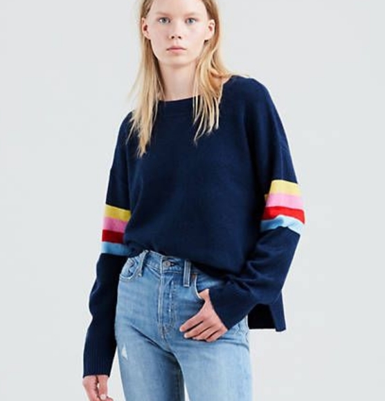 Levi's Striped sleeves crewneck Sweater - Picture 1 of 1